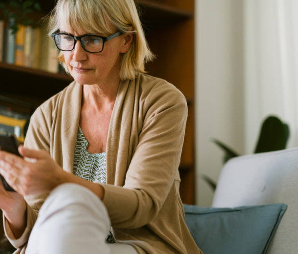 Woman using smart phone